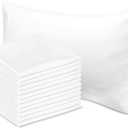 Avalon Bedding Pillow Cases Standard Size White Pillow Cases Set of 12 Cotton Blend 200 TC Soft & Breathable Perfect for Home & Hospital, Hotel Quality Queen Pillow Protectors 30x20 Inches