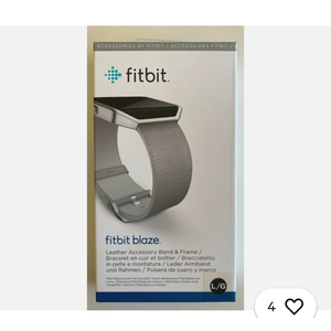 New Fitbit Blaze Accessory Band, Leather, Large - Mist Grey