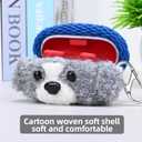 Plush Earbuds Case Cover Compatible with Beats Solo Buds Cartoon Cute Headphone Cases (HBG+Dark Blue,for Beats Solo Buds)