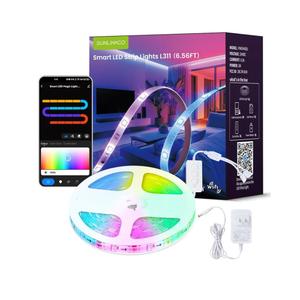 RGB+IC LED Strip Lights, Smart Bluetooth LED Light for Bedroom, Color Changing LED Strips with 44 Scene Modes(6.6ft)