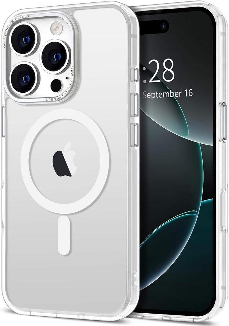 Hython Case for iPhone 16 Pro Max Case Magnetic Translucent Matte Phone Cases 6.9" [Compatible with MagSafe] Thin Slim Fit Shockproof Bumper Hard Protective Cover for Women Men Girls, Frosted White