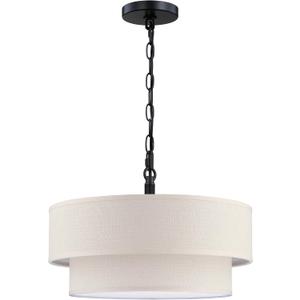 20" Linen Drum Fabric Modern Country Farmhouse Pendant Light