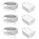 [Apple MFi Certified] iPhone Charger Fast Charging,6FT 3Pack Fast USB C Wall Chargers Plug Adapter USB C to C Cable Cord for Apple iPhone 17E/17/17 Pro/17 Pro max/Air/16/16 Pro Max/15,iPad Pro,Airpods