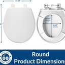 Mayfair Caswell Modern Slow Close Toilet Seat, Durable Plastic Seat, Made in USA, Round, White