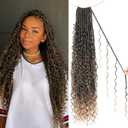 9 packs Boho Faux Locs Crochet Hair, 24 Inch, Ombre Honey Blonde Pre Looped Goddess Soft Locs Crochet Hair with Curly Ends, Bohemian River Locs for Black Women(T1B/27#, 24 Inch)