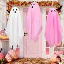 3 Pcs Pink Halloween Hanging Ghost Decorations Ghost Decor Outdoor 29.9 Inch Cute Flying Ghosts Decorations for Front Porch Yard Garden Patio Lawn Halloween Party