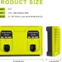 Ryobi 2Port P117 Dual Chemistry 18V Battery Charger - Fast Charger for Ryobi 18V Max Lithium NiCd Battery
