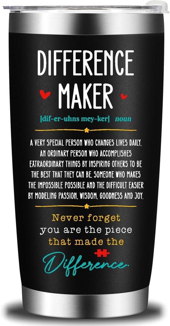 Difference Maker Gifts for Boss Leader Mentor Coach Coworker Men Appreciation Gifts for Coworkers Office Gift Ideas Difference Maker Definition Tumbler 20 Oz