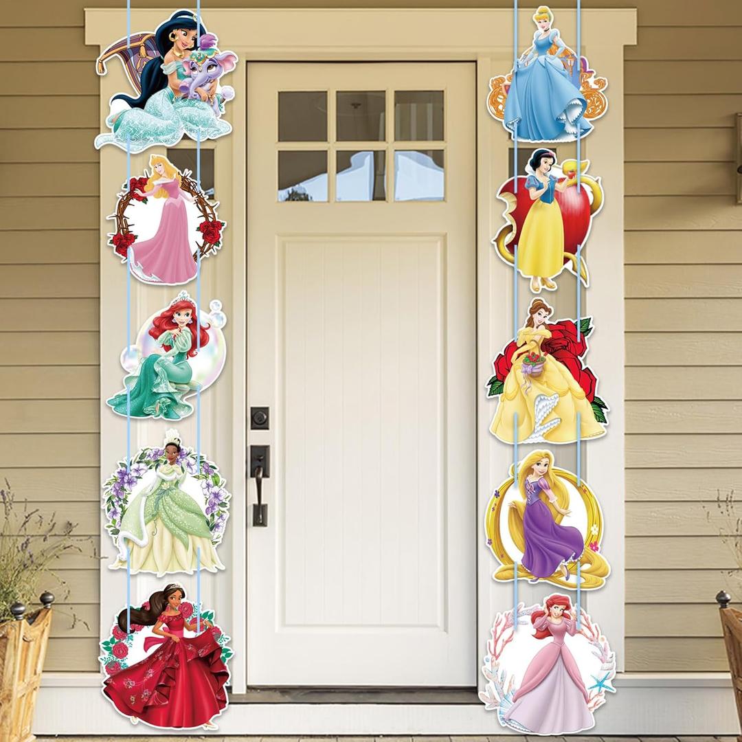 Princess Birthday Party Supplies, Party Porch Sign, Door Banner Decorations for Adult Theme Party Outdoor Indoor Home Decorations