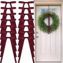 24 Pcs Velvet Bows for Christmas Tree Vintage Ribbon Bows for Crafts Garland Home Coquette Wedding Birthday Decor(9 x 13 Inch, Width of 3/8",Burgundy)