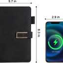 Hardcover Lined Notebook Journal for Women & Men,256 Pages 5.7 x 8.3 inches,A5 Ruled Notebooks Magnetic Closure Leather Journal,Daily for Work,Meeting,Travel,Writing,School and Note Taking (Black)