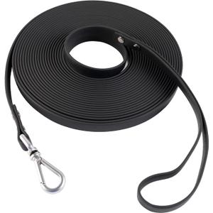 Dog Training Long Leash Waterproof Long Line Heavy Duty Outdoor Recall Lead 10ft 15ft 20ft 30ft 50ft for Small Medium Large Dog (Black, 30FT)
