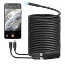 Anykit USB Endoscope Camera with 8 Adjustable LED Lights, Borescope with Semi-Rigid Snake Camera, IP67 Waterproof Inspection Cam Compatible with iPhone and Android Devices (33ft)