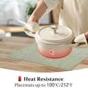 FROMHEART Faux Leather Placemats Set of 4Waterproof,Heat/Oil Stain-Resistant PU Table MatReversible,Non-Slip,Easy to Clean Place Mats for Kitchen,Dining,Indoor/Outdoor,(Light Green,11.8" x 17")