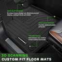 Floor Mats for 2025 Nissan Armada/Infiniti QX80 8 Seats All Weather Floor Liners TPE Rubber Fit for Nissan Armada 2025 Anti-Slip Full Set Automobile Mats Accessories