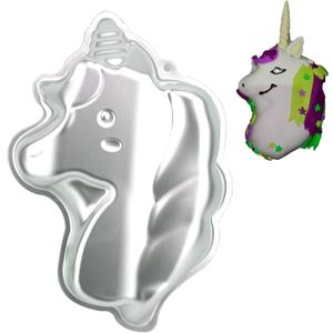 3D Aluminum Unicorn Shape Cake Pan Tin Bakeware Cake Decorating Mould for Chocolate, Jelly, Pudding, Handmade Soap, Candy, Mousse