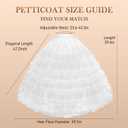 YUAKOU Women's Tulle Petticoat Crinoline Half Slip Underskirt for Bridal Dress (White)