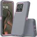 COOYA for Motorola Edge 5G 2025 Case, Heavy Duty Full Body Drop Protection Rugged Shockproof 3-Layer Hybrid Non-Slip Rubber Case, Front Bumper Hard Shell, Raised Edge, Port Anti Dust Cover, 6.7'' Grey