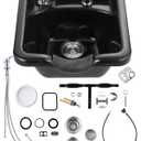 VEVOR Shampoo Bowl Hair Sink for Salons, Black Hairdresser Basin, ABS Plastic Spa Hairs Washing Wash Sink, Hairs Backwash Basin Beauty Salon Equipment for Hairstylists