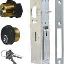 Storefront Door Lock Alsecure Commerical Mortise Lock Swing Deadbolt & Solid Brass Cylinder Combo with Key Thumbturn Keyed Alike for Aluminum/Zinc Alloy Shop Doors 31/32 inch Backset Black