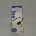 Philips USB C Male to USB A Female Adapter, 15W 6 inch Type A, 3.0 Adapter Port, Compatible with MacBook Pro/Air, iPhone 16 Pro/Max, Samsung Galaxy S24/S23/S22, 5 Gbps Transfer Speed, Black, SWU7113A/27