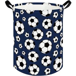 FXOLCSHE Laundry Hamper, Football Soccer Basket Kids Storage Basket, Kids Gift Basket, Waterproof foldable laundry basket, Boys soccer hamper (Soccer)