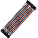California JOS 40 PCS 20 CM (8 inch) Breadboard Jumper Wires Length Optional Dupont Wire Assorted Kit Female to Male Multicolored Ribbon Cables