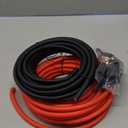 4 Gauge Wire (25ft Each- Black/Red) Copper Clad Aluminum CCA,20pcs Lugs Terminal Connectors with 3:1 Heat Shrink Tube for Power/Auto,Amplifier,Ground Cable