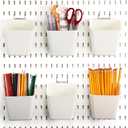 LemonRoad 6 Pcs Pegboard Cups with Hooks Plastic Peg board Organizer Pegboard for Garage Craft Storage Kitchen Room