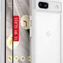 for Google Pixel 7a Case: with [Tempered Glass Screen Protector][Built-in 4 Airbags][Not-Yellowing] Military-Grade Shockproof Protective Phone case for Google Pixel 7a, Crystal Clear