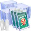 100 ct Magnetic Card Holder for Trading Cards, 35pt Ultra Clear Baseball Card Protectors, Hard Plastic Protectors for Sports and Game Cards