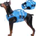 Kuoser Dog Life Jacket High Flotation, Reflective Dogs Life Vest for Swimming Boating, Adjustable Small Medium Large Dog lifejacket, Lightweight Dogs Life Preserver Rescue Handle Spring Summer Pool, 3XL
