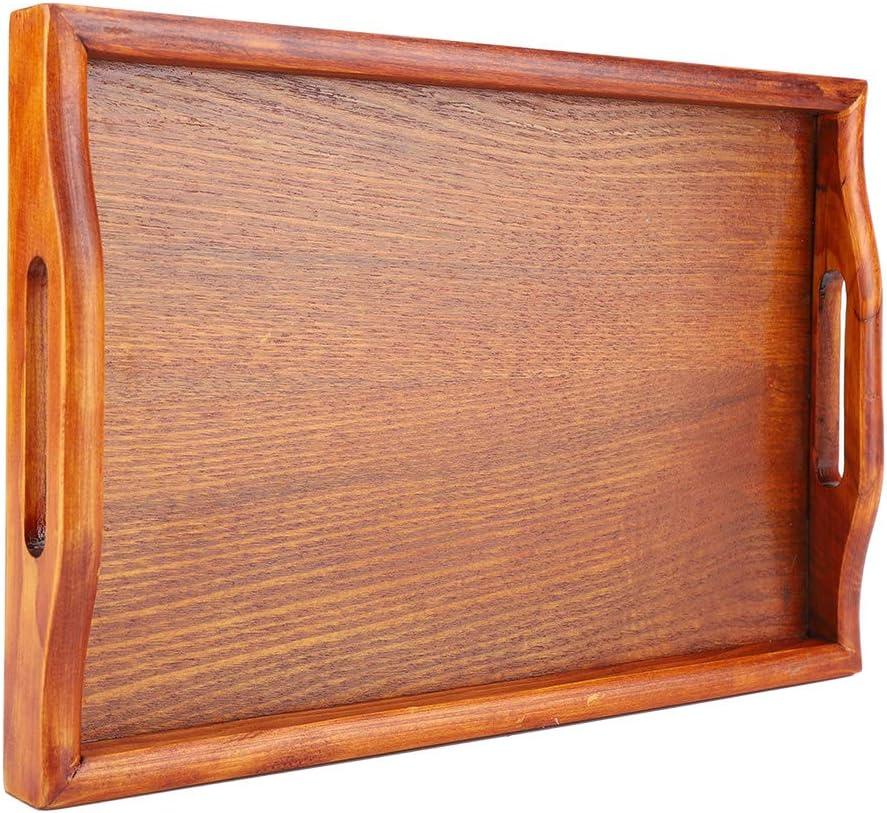 30 x 20 x 2.5cm Wooden Tray, Flat and Smooth Beverage Tray for Serving Food in Restaurant Hotel, Suitable for Indoor and Outdoor