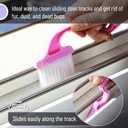 Slick- Window Track Cleaning Brush, 4 Pack, Pastel Colors Ergonomic Handle, Built-in Scraper, Multipurpose, Window Track Cleaning Tools