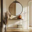 Round Baroque Style Antique Mirror, 24" Metal Circle Vintage Wall Mounted Decorative Mirror for Entryway,Bathroom,Vanity, Retro Black