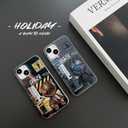 Yonds Queen Compatible with iPhone 14 Cute Case, Cool Cartoon Astronaut Space Planet Moon Design Stylish IMD Cover Bumper Shockproof Anti-Slip Protector Fashion Case (Grey, iPhone 14)