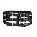 MILAKOO PU Leather High Waist Belt Wide Elastic Stretch Corset Cinch Waistband with Alloy Buckle, 64cm(25"), Black