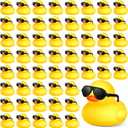 150 Pcs Yellow Mini Rubber Ducks in Bulk with 150 Pcs Sunglasses Christmas Duck Gifts Small Mini Bath Toys Float Pool Bulk Toys for Baby Shower Birthday Party Christmas Stocking Stuffers