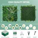 Grooy 20"X20" Grass Wall, 6PCS Boxwood Panels UV-Protected Faux Grass Backdrop Wall,Greenery Privacy Hedge Screen for Outdoor Garden Patio, Indoor Party Balcony Fence Decor