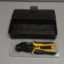 Professional ratcheting crimping tool with ergonomic non-slip handles, designed for precise and secure crimping. Includes a plastic storage case for easy organization and transport. Compatible con JST, KF2510, AMP, Dupont, RC Servos y Futaba.
