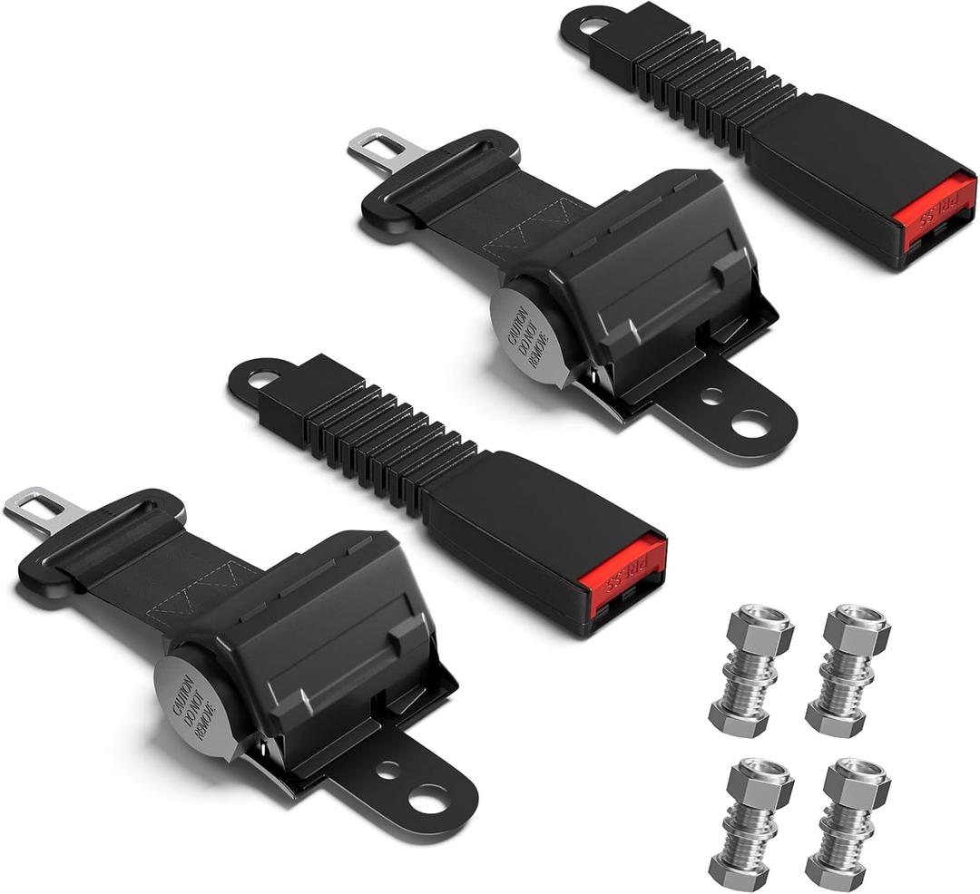 Golf Cart Seat Belts, 40" Retractable Universal Seat Belts Kit for Club Car EZGO Yamaha 2 Set/4 Set