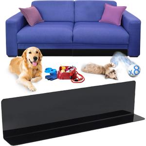 Extra Strength Under Couch Blocker Set (8 Pieces-15.3" Each) Acrylic Couch Toy Blocker for Under Couch Guard w/ Interchangeable Height & Round Corners - Easy Install Under the Couch Blocker for Dogs