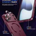 Magnetic for iPhone 17 Pro Case [Compatible with MagSafe][Built-in Camera Lens Protector] Slim Thin Soft Silicone Bumper Shockproof Metallic Luster Phone Case (Burgundy)