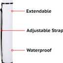CALPALMY 2-Pack Expandable Poster Tube with Strap - White Storage Tubes 24.75" to 40" with Caps and Labels - Use for Blueprint Document Poster Carrying Case and Holder, large