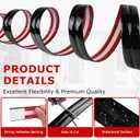 Flexible Wall Corner Protector Moulding Trim Peel and Stick Wall Corner Guards Edge Protector Self Adhesive Molding Trim Strip for Edge Ceiling (Black, 2.4 in x 10 Ft)