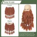 Viking Dwarf Long Braided Mustache Men's Pre-Styled Novelty Beard for Halloween Cosplay Parties, Red Brown