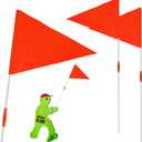2 Pack Safety Flags with Pole Replacement for Step2 Step Kid Alert Slow Down Signs for Neighborhoods Safety Flag Warning Signs - Warning Flag Replacement Flags for Kids at Play Signage for Street