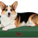 Outdoor All Weather Large Dog Bed, Waterproof Dog Bed for Large Dogs 36x27 Inch, Orthopedic Egg Crate Foam Pet Bed with Washable Removable Oxford Cooling Cover, Dark Green