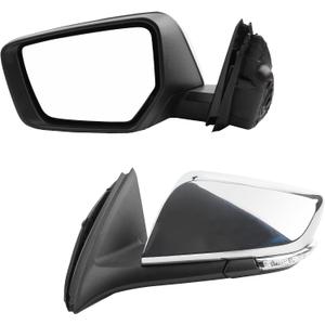Dasbecan Left Driver Side Mirror Compatible with Chevy Impala 2014-2020 Manual Folding Power Glass Heated with Turn Signal Puddle Light Memory Replaces 22936937PFM Chrome 12Pins