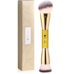DUcare Foundation Brush Contour Bronzer Makeup Brush Double Ended Self Tanner Brush Sculpting Brush for Blending Liquid Powder Concealer Cream Cosmetics Blush Buffe (D04)